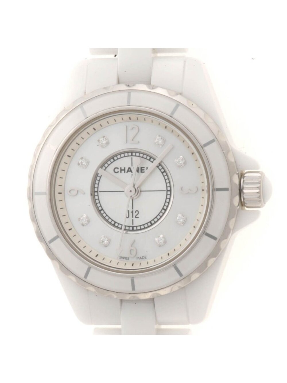 Chanel Watch White Ceramic Shell Quartz